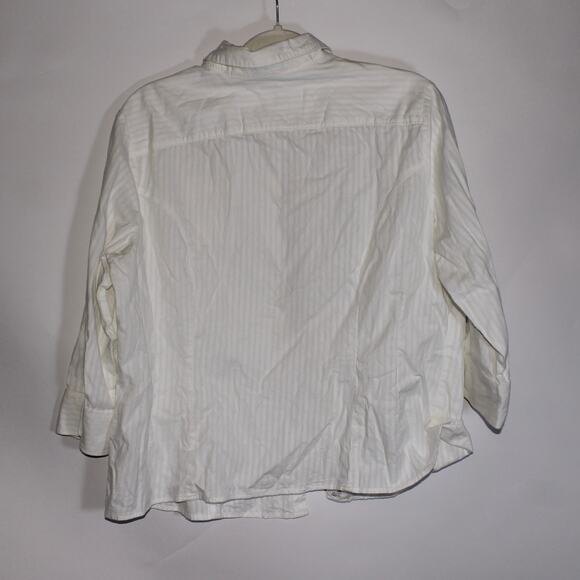 Riders By Lee White 100% Cotton Button Down Office Top Size XL - Picture 2 of 5